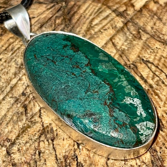 Green Chrysocolla Pendant 2” - Picture 1 of 13